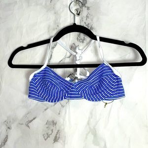 NEW Shoshanna swimwear blue striped bikini top.   (LocAB)